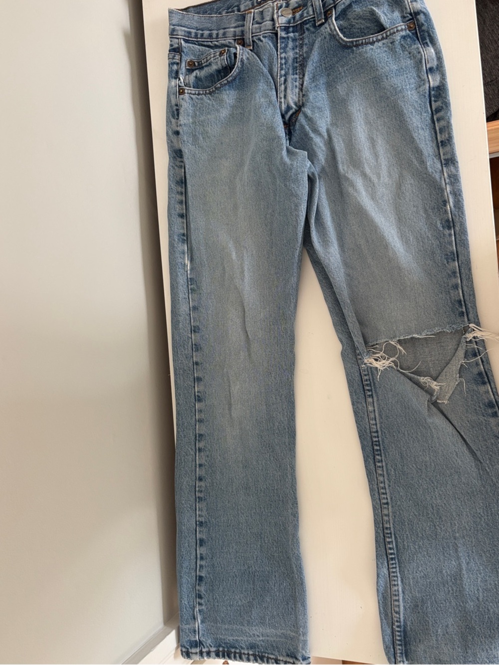 Buffalo David Bitton Straight Leg Jeans - Light Blue Denim